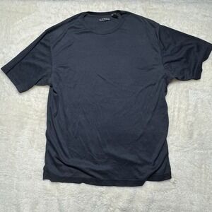Y2K Domani Collection Black Textured Polyester Tee Shirt XXL